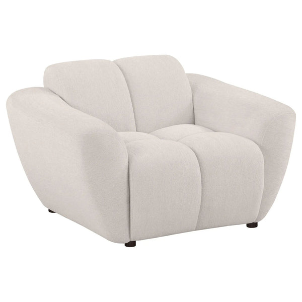 Destino Chenille Upholstered Splayed Arm Accent Chair Greige