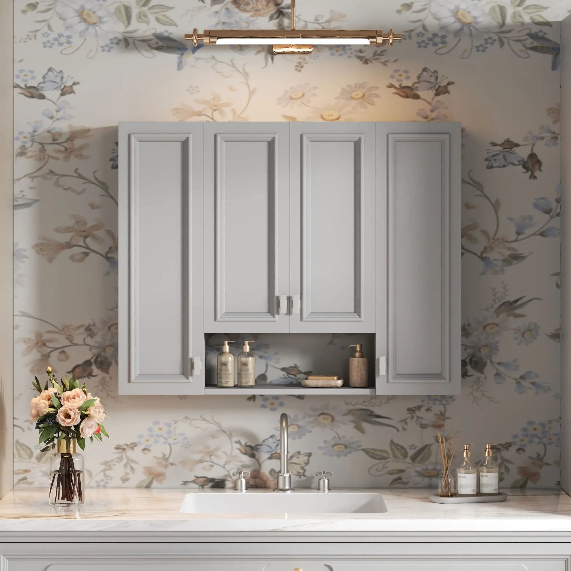 Wall Mounted Bathroom Cabinet With 5 Adjustable Shelves by HouseOfZazla
