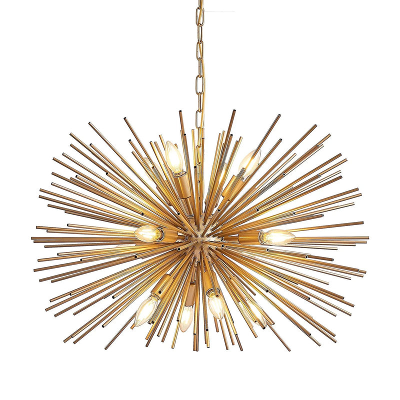 29" Mid-Century Modern 12-Light Starburst Chandelier by HouseOfZazla
