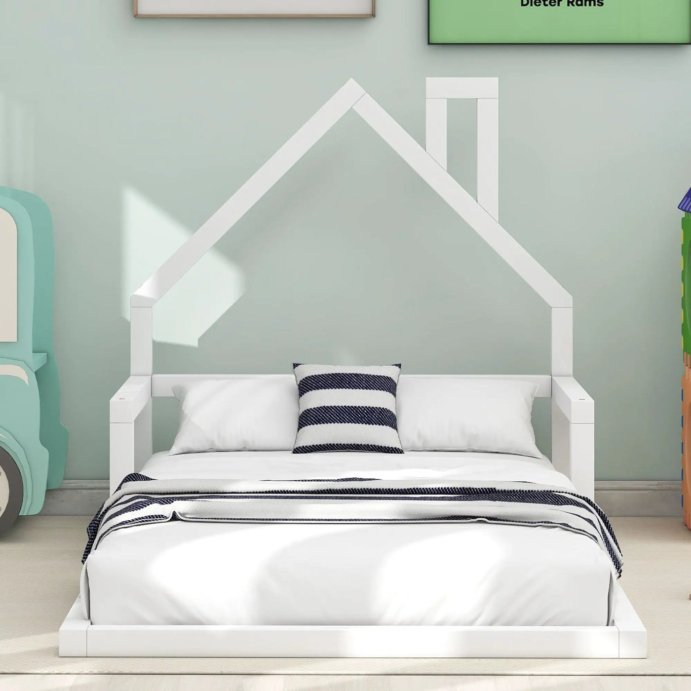 Floor Bed With House Shaped Headboard by HouseOfZazla