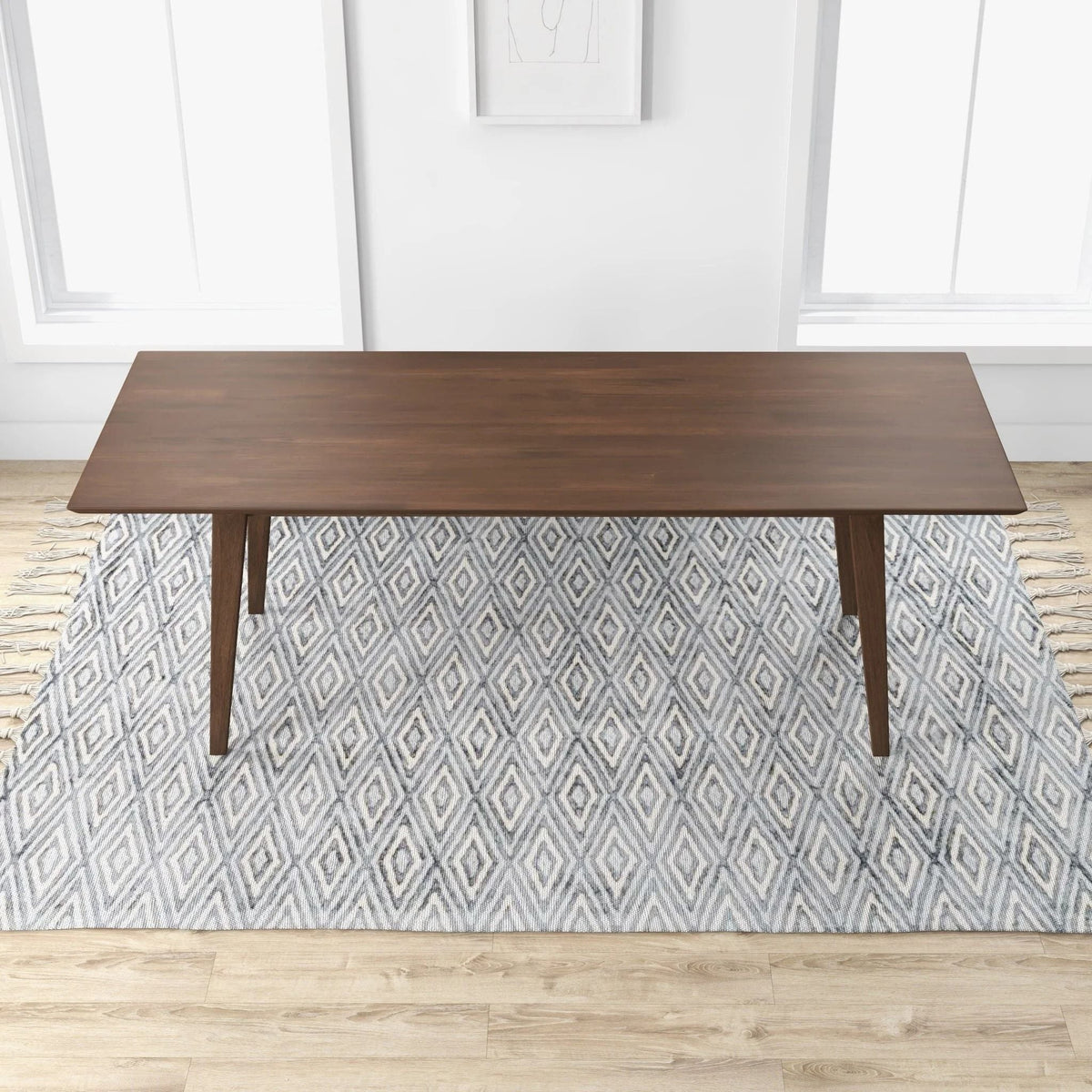 Modern Rectangular Dining Table with Solid Wood Construction - Dark Brown or White, photo 4 of 32