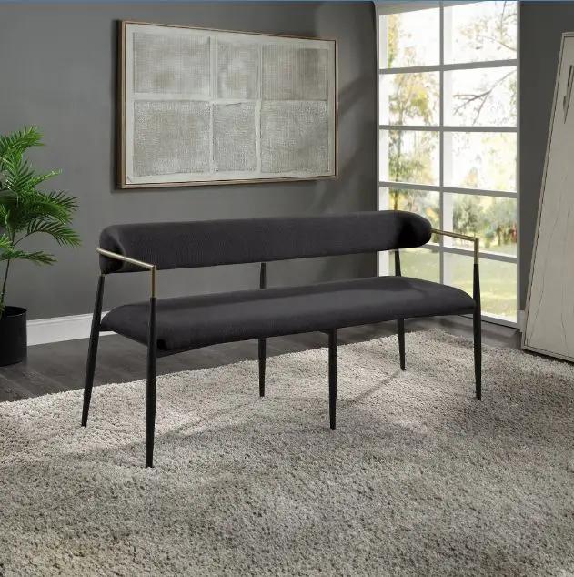 Jaramillo Chenille Bench Black by HouseOfZazla