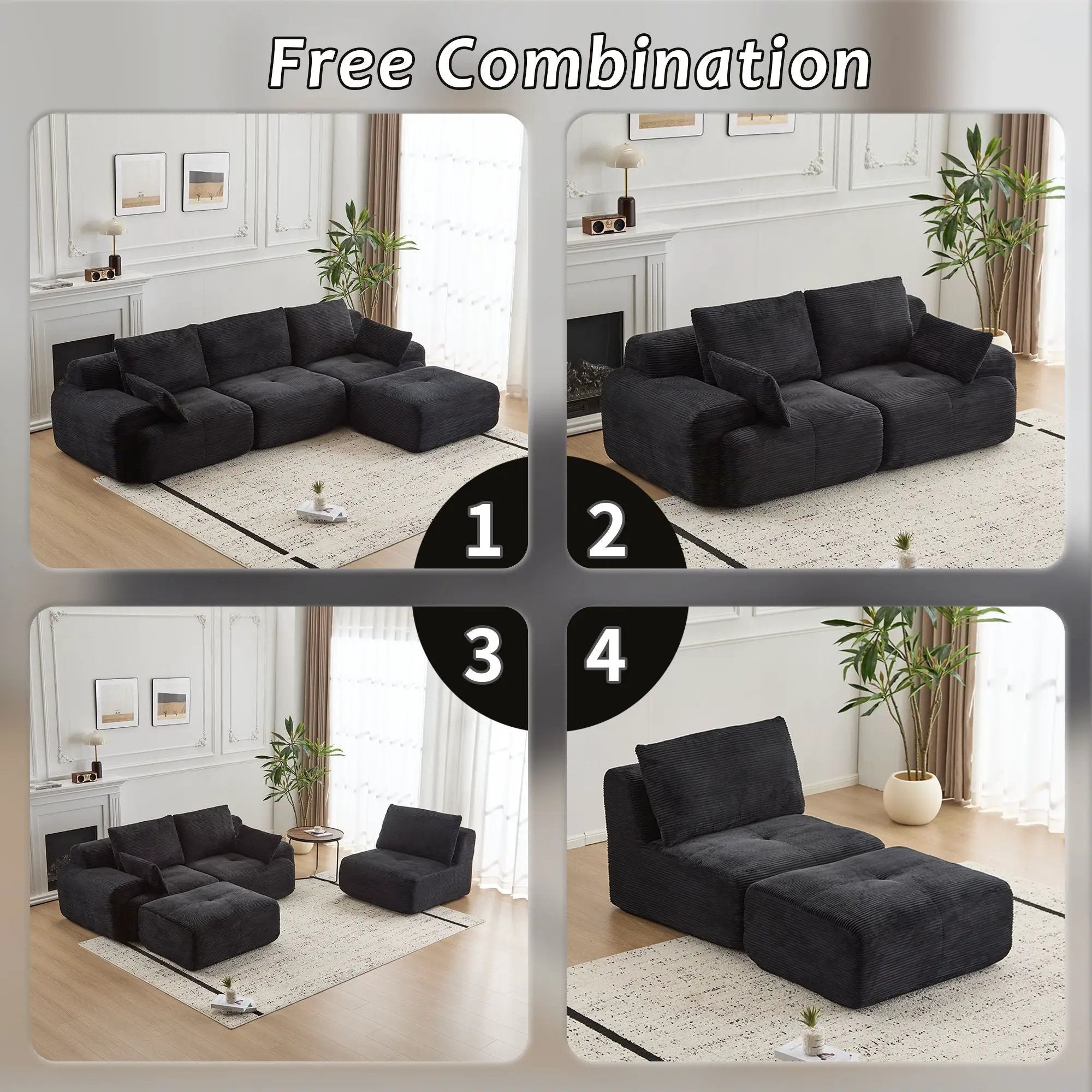 Compressed Sofa, Large Sectional Couches For Living Room by Unique Piece Furniture