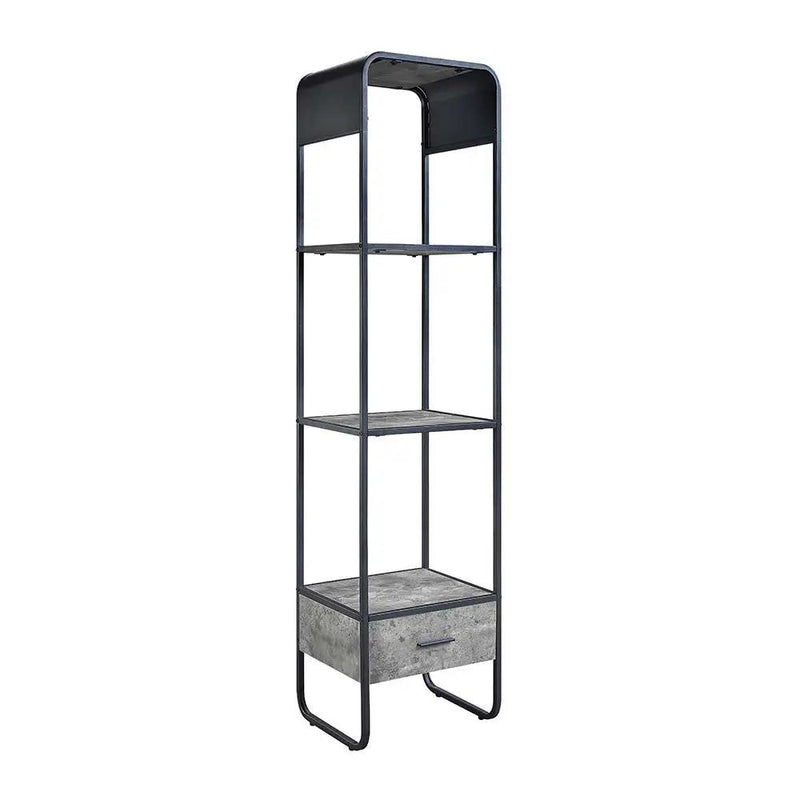 Raziela - TV Stand Side Pier - Concrete Gray & Black by Unique Piece Furniture