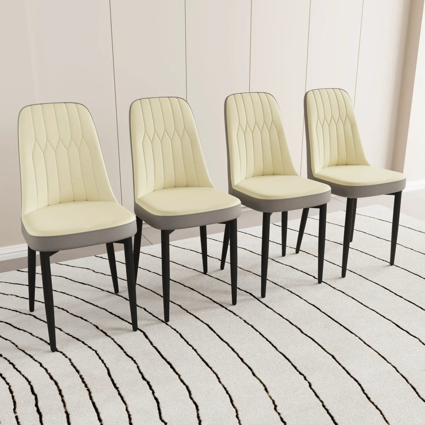 Modern Dining Chair With Cushions And Metal Legs by Unique Piece Furniture