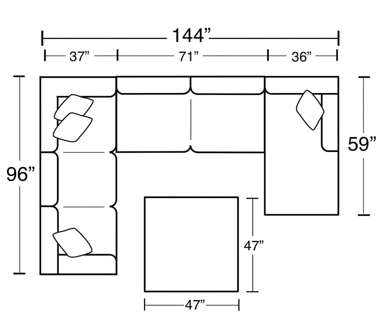 Harper - Sectional With Cocktail Ottoman by Unique Piece Furniture