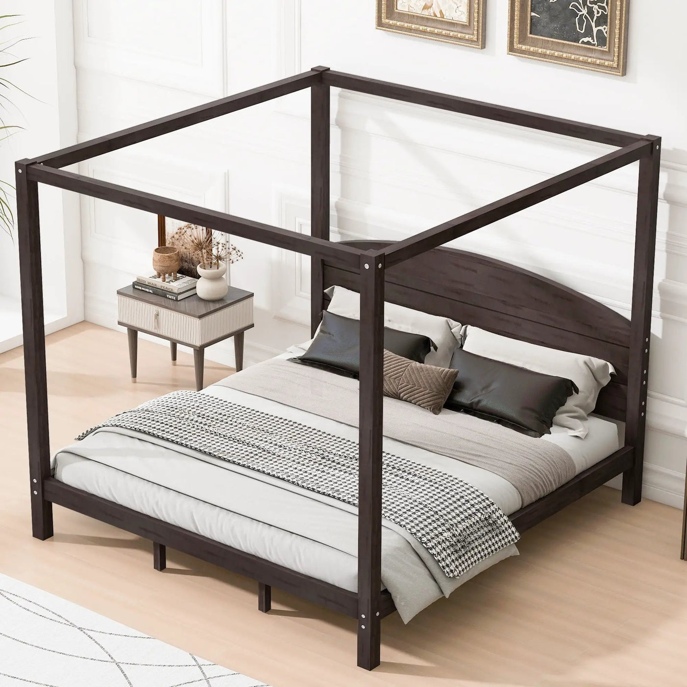 anopy Platform Bed With Headboard And Support Legs by HouseOfZazla