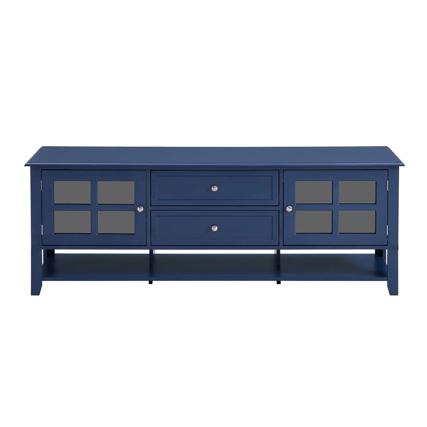 TV Stand, Entertainment Center With Dual Drawers And Hidden Storage, Cabinet With Soft Closing Doors And Sleek Panel Design by HouseOfZazla