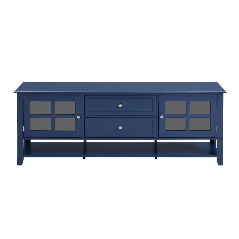 TV Stand, Entertainment Center With Dual Drawers And Hidden Storage, Cabinet With Soft Closing Doors And Sleek Panel Design by HouseOfZazla