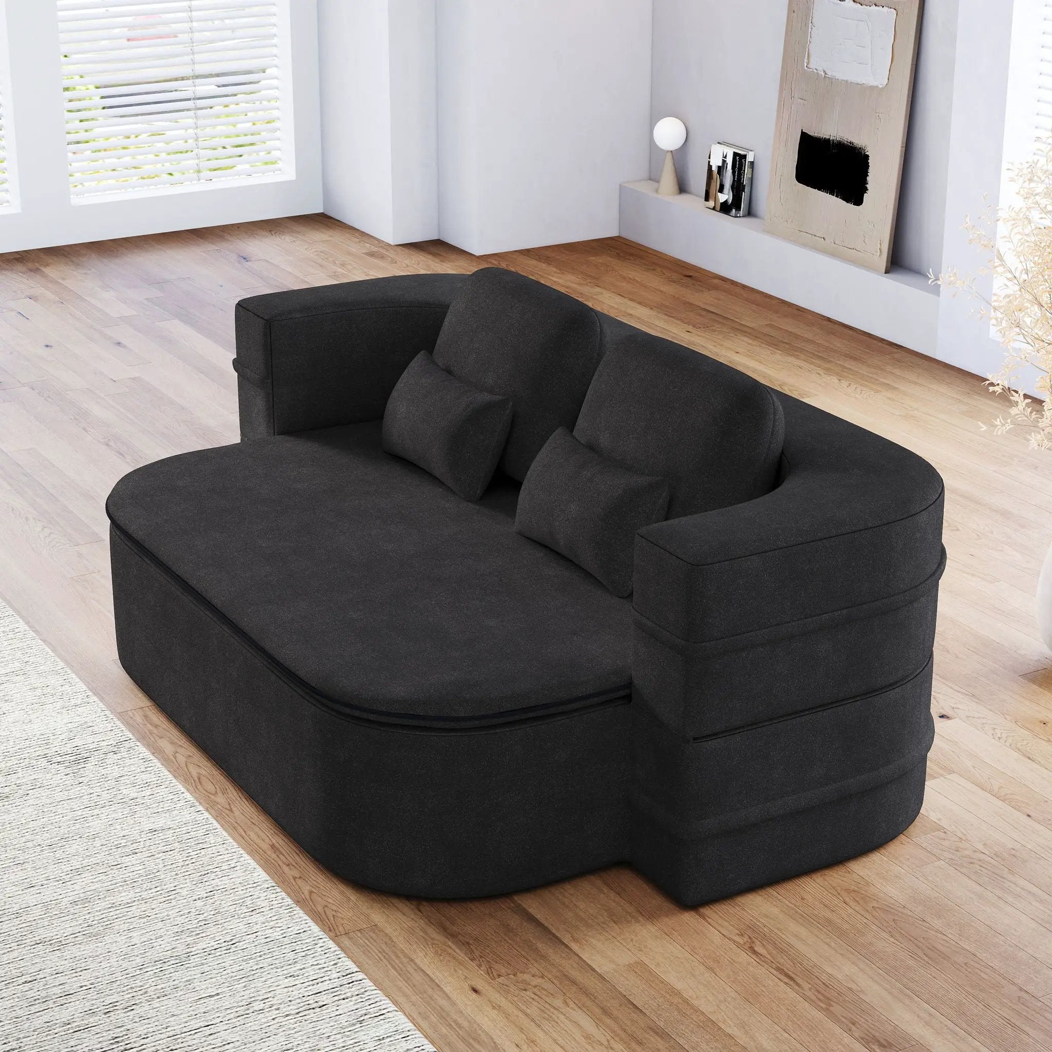 2 In 1 Foldable Sofa Bed With Multi Functional Blanket, Floor Lounge Sofa by HouseOfZazla