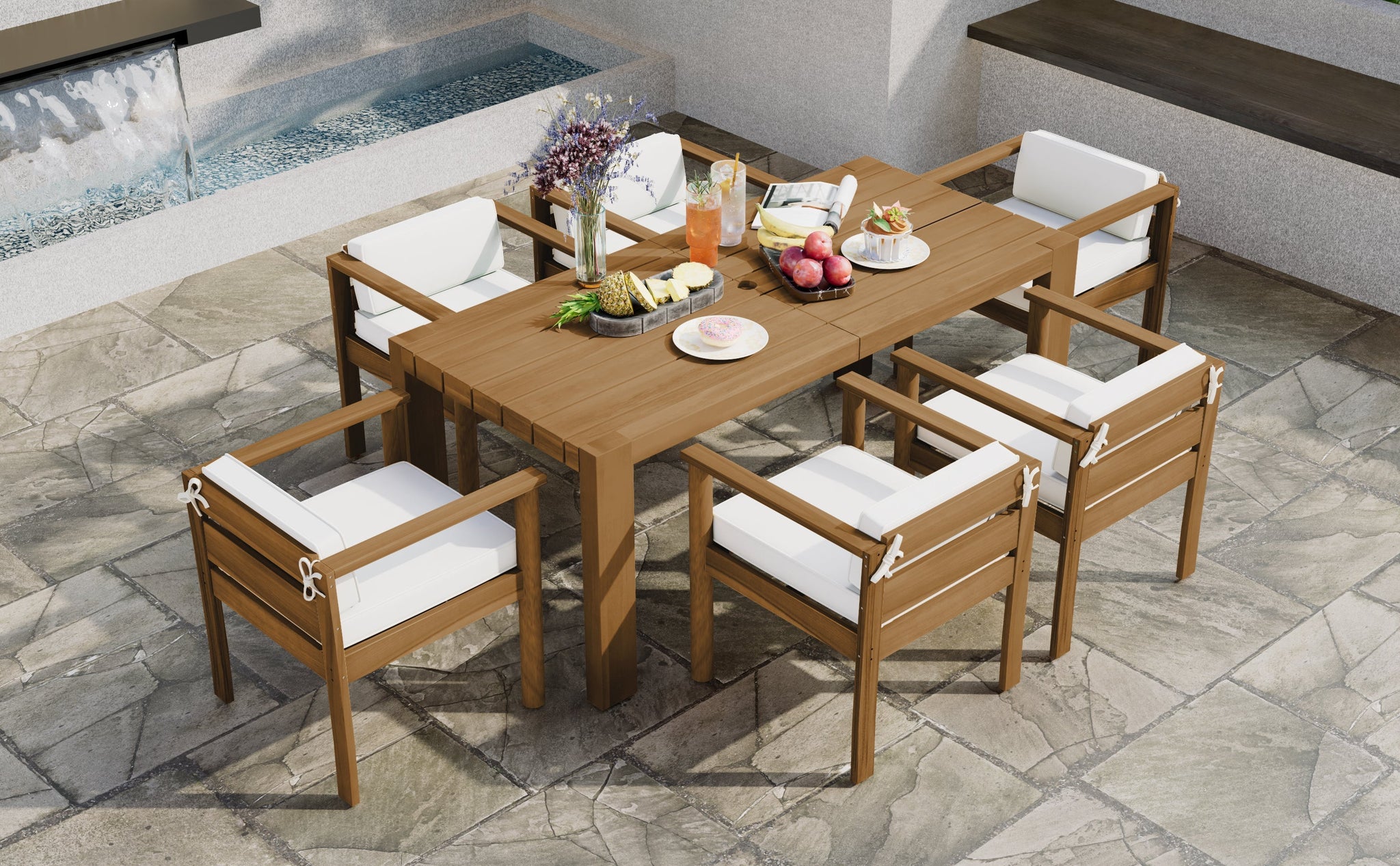 TREXM 7-Piece Patio Dining Table Set for 6 by HouseOfZazla