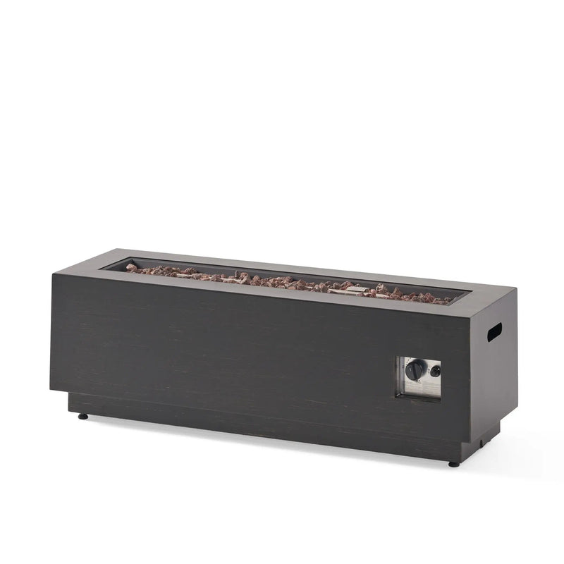 RECTANGULAT IRON FIRE PIT-50 000BTU WITH TANK HOLDER by HouseOfZazla