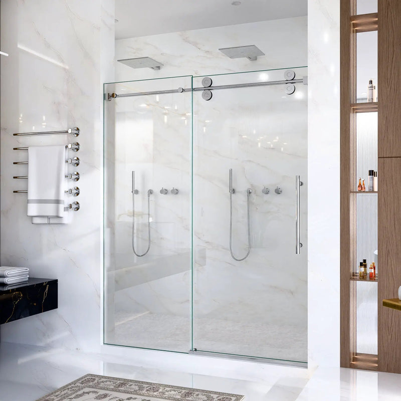 44"-48"W x 76"H Frameless Single Sliding Shower Door by HouseOfZazla