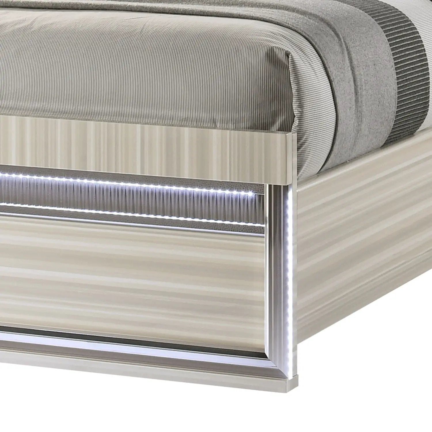 Leonor - Bed With LED Headboard And Footboard by HouseOfZazla