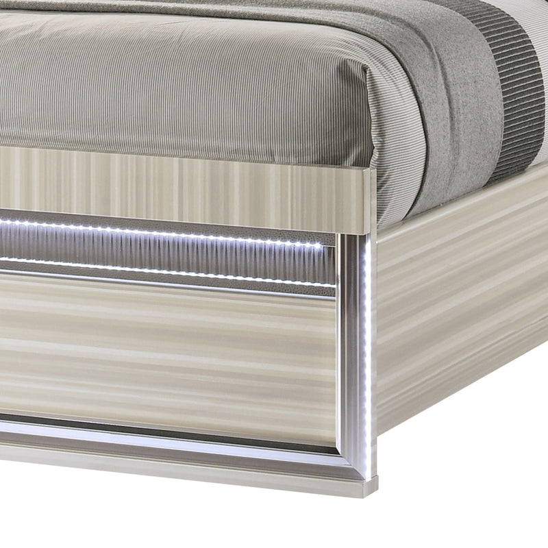 Leonor - Bed With LED Headboard And Footboard by HouseOfZazla