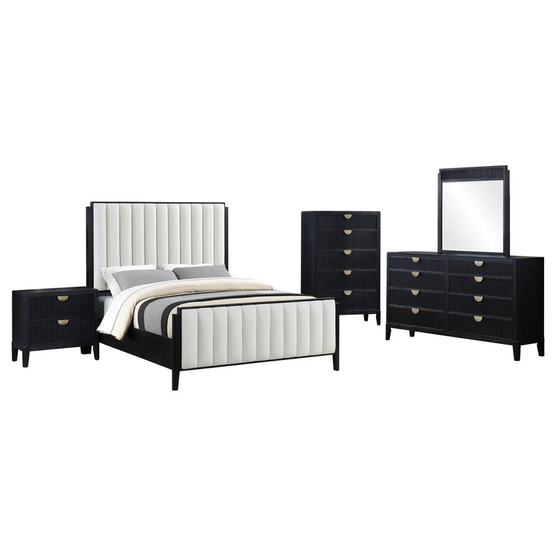 Brookmead 5-piece Upholstered Queen Bedroom Set Black by Unique Piece Furniture