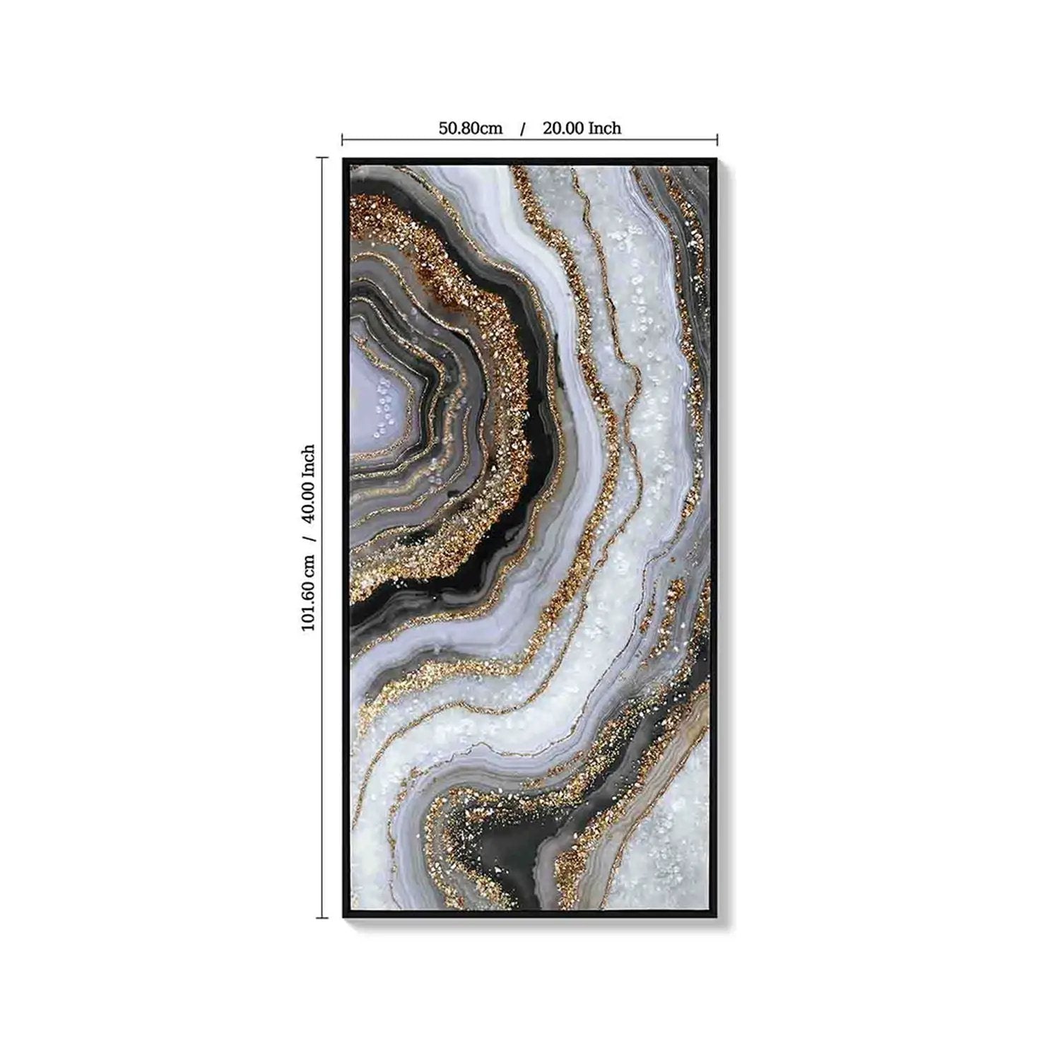 Canvas Painting Wall Art Framed, Artwork Decor, Picture Marble Print Paintings For Living Room - Frosted Glass / Gold by Unique Piece Furniture