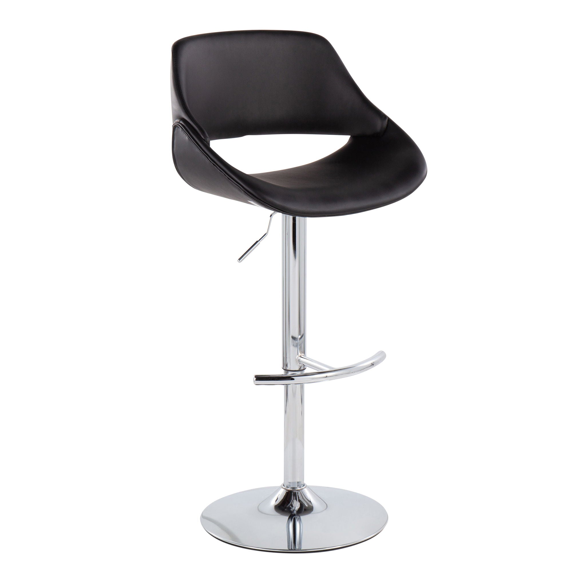 Fabrico - Contemporary Adjustable Bar Stool With Rounded T Footrest (Set of 2) by Unique Piece Furniture