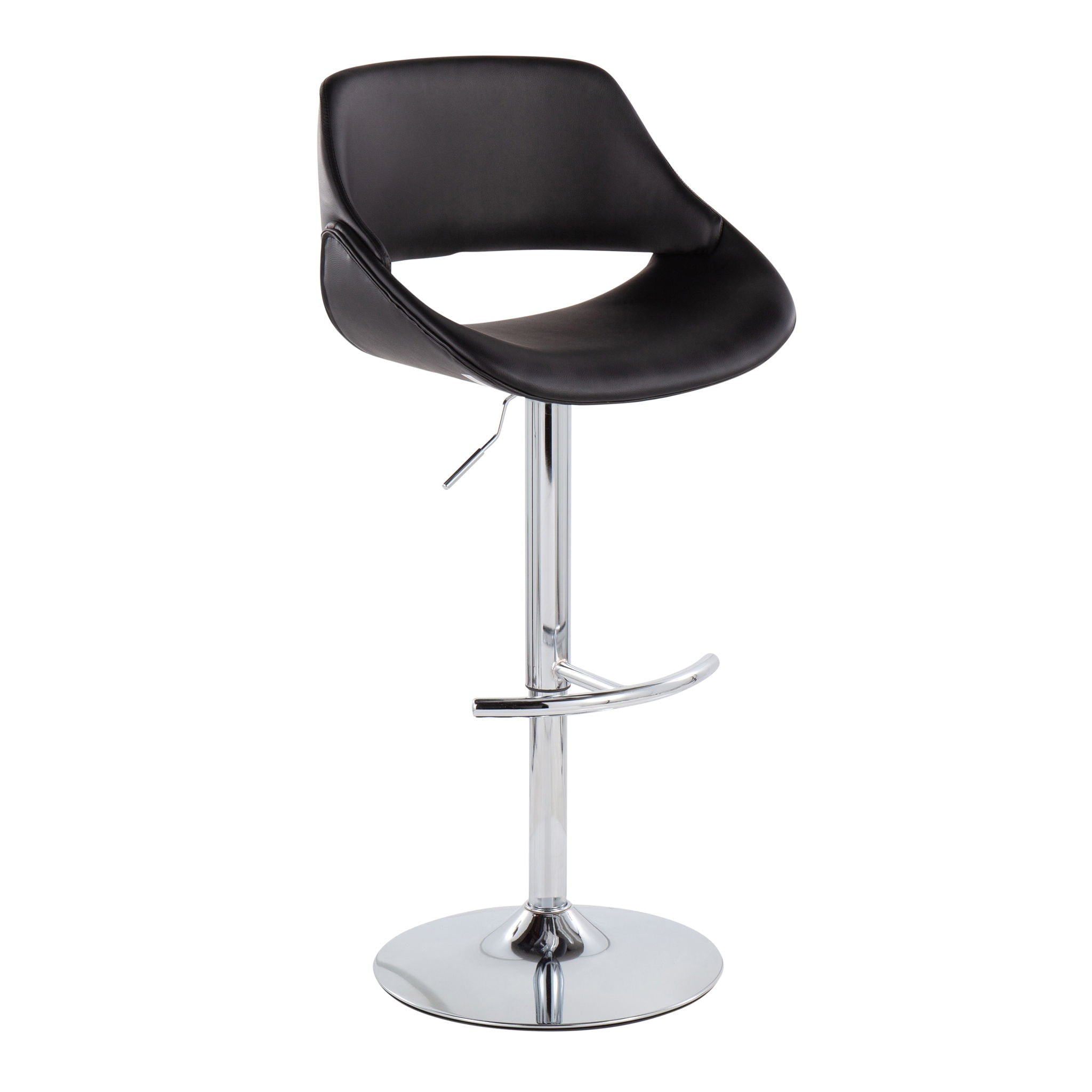 Fabrico - Contemporary Adjustable Bar Stool With Rounded T Footrest (Set of 2) by Unique Piece Furniture