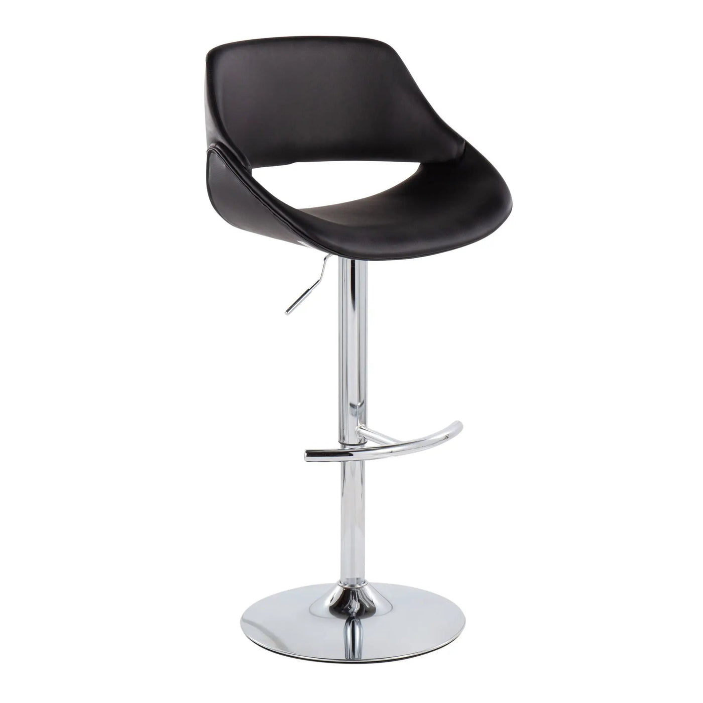 Fabrico - Contemporary Adjustable Bar Stool With Rounded T Footrest (Set of 2) by HouseOfZazla