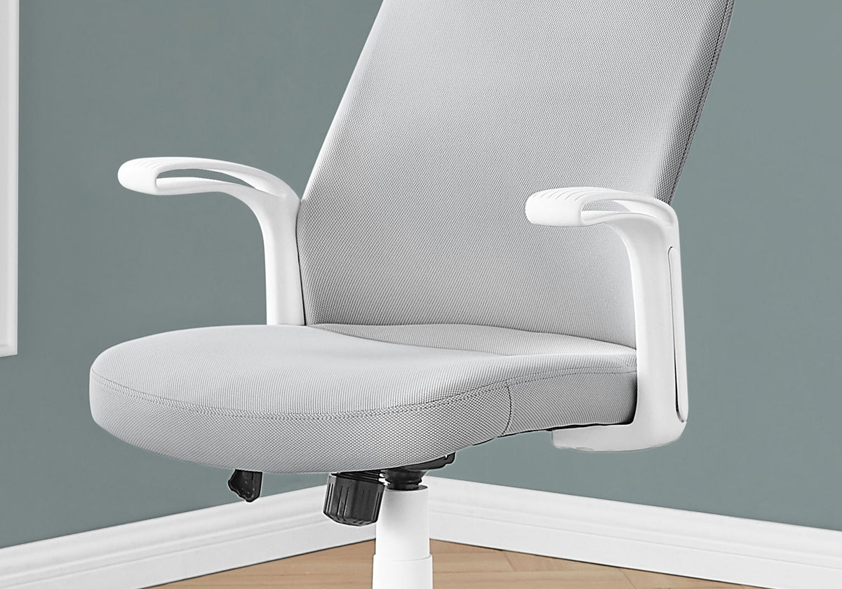 Adjustable Height Office Chair with Swivel and Armrests - Black or Gray, photo 3 of 8