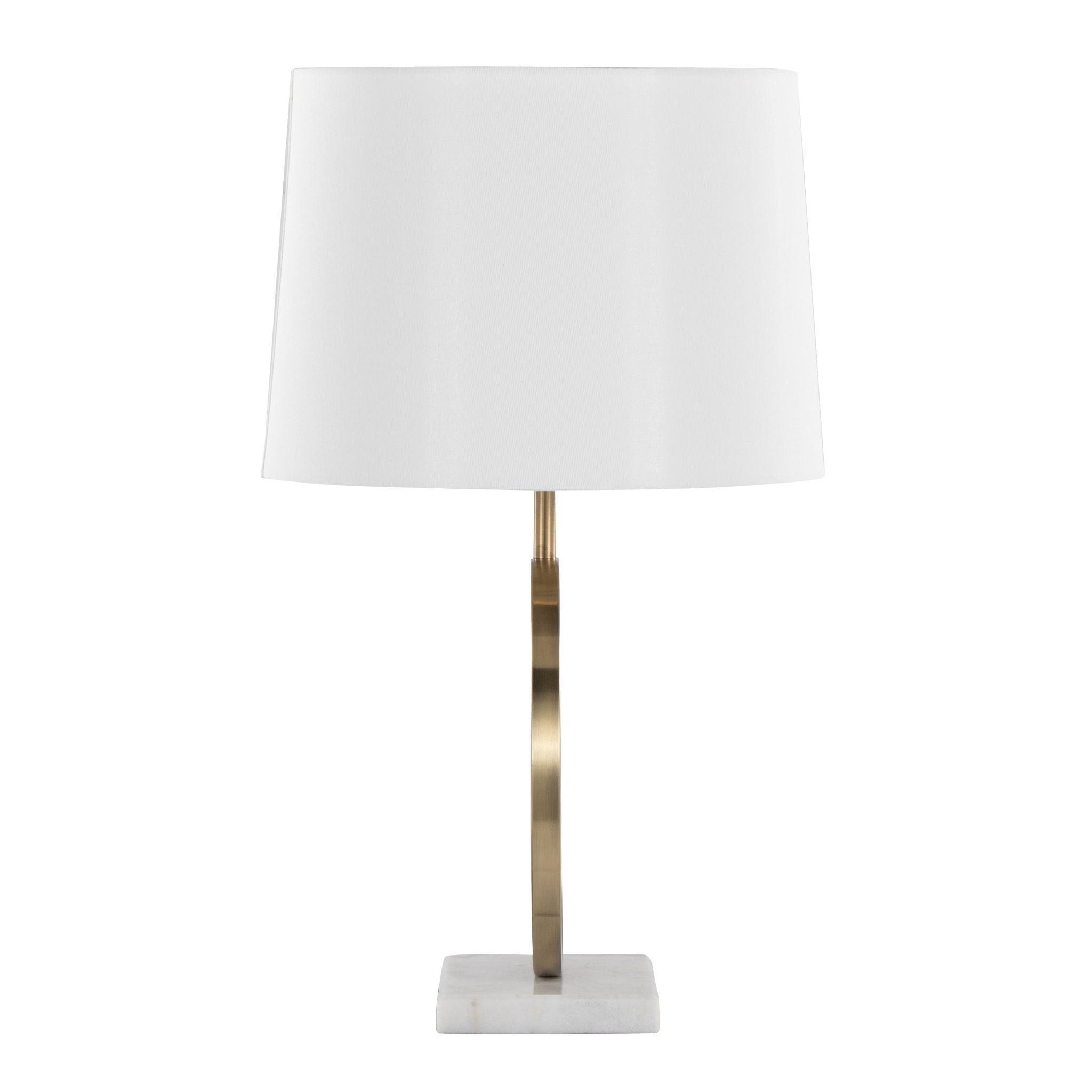 Moon - Contemporary Table Lamp - White / Gold by HouseOfZazla