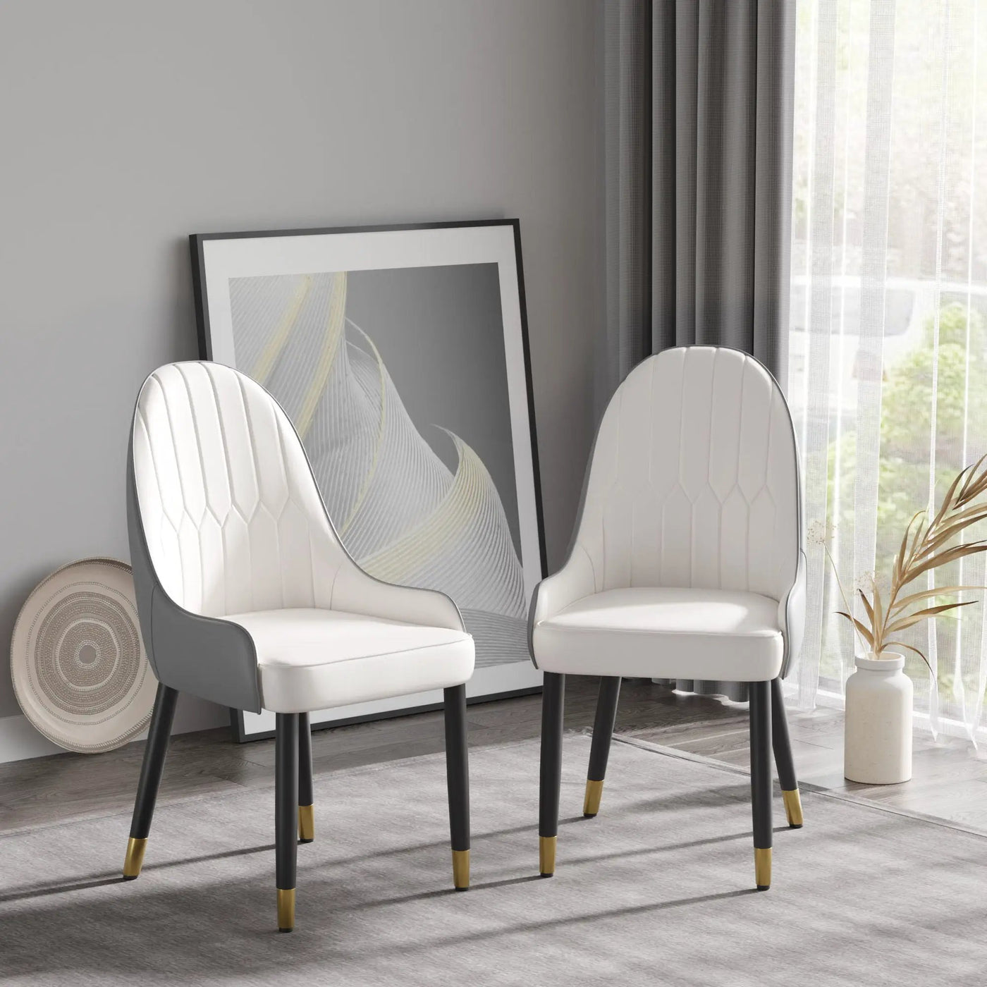 Modern Sponge-Filled Dining Chair, Solid Wood Metal Legs, Suitable For Restaurants, Living Rooms And Rooms (Set of 2) by HouseOfZazla