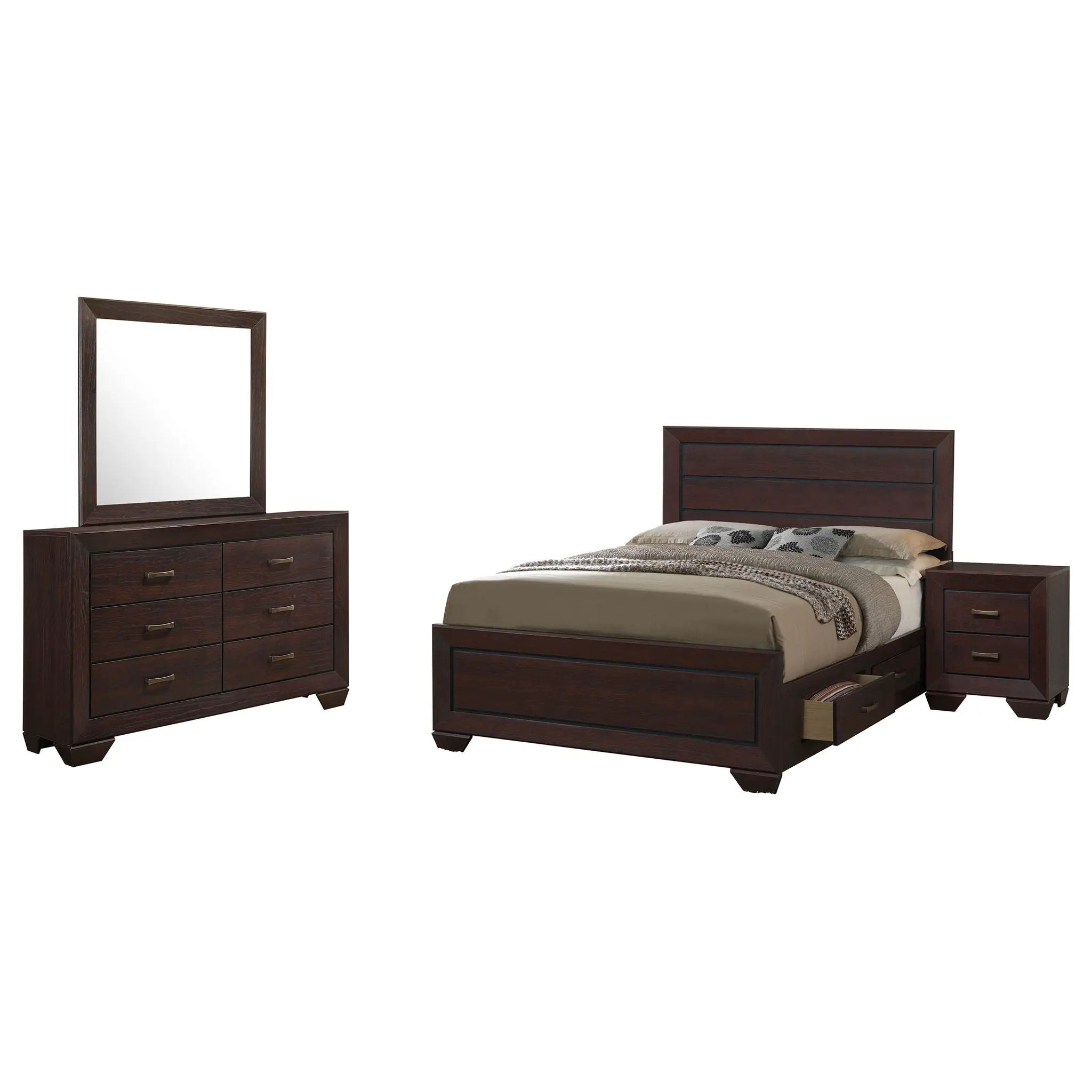 Kauffman 4-piece Queen Bedroom Set Dark Cocoa by Unique Piece Furniture