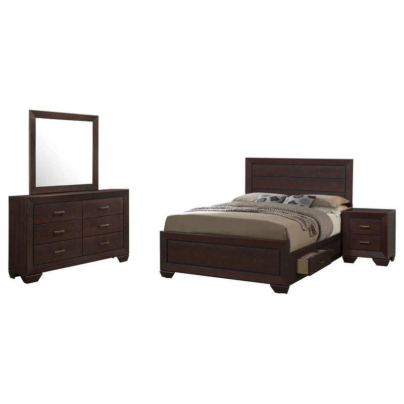 Kauffman 4-piece Queen Bedroom Set Dark Cocoa by Unique Piece Furniture