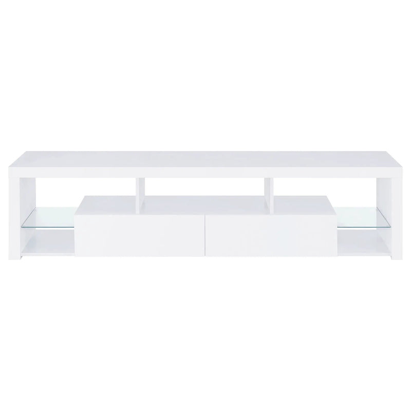 Jude 2-drawer Engineered Wood 71-inch TV Stand High Gloss White by Unique Piece Furniture