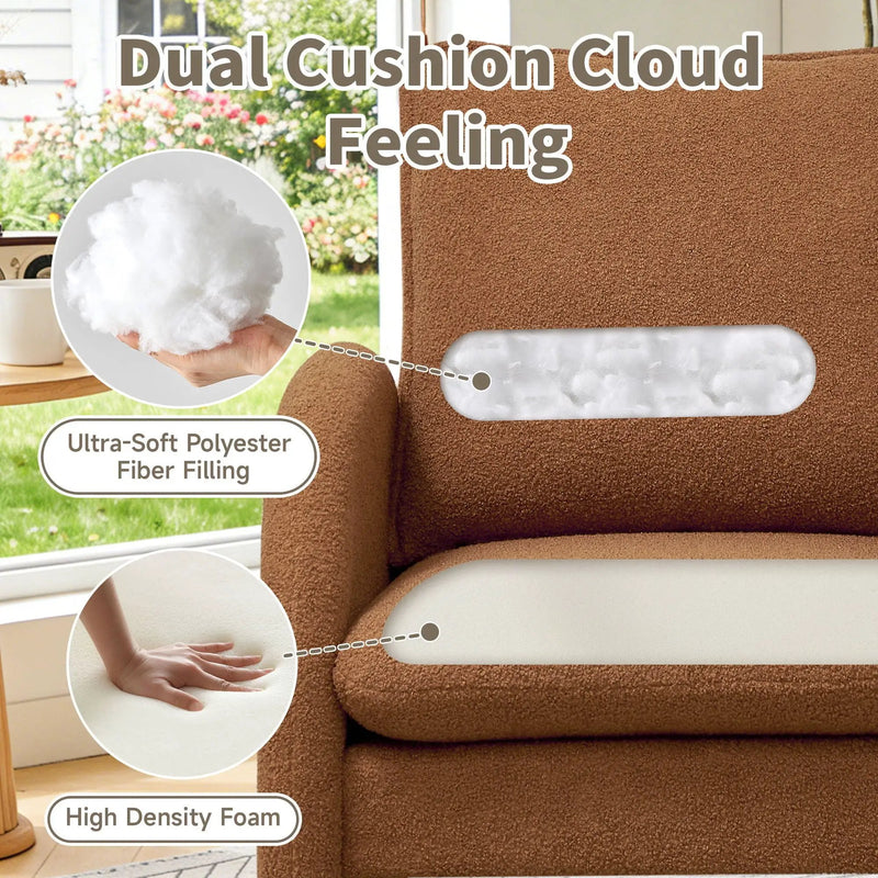 Modern Sherpa Upholstered Accent Chair, Comfortable Living Room Armchair, Lounge Chair For Bedroom, And Office by Unique Piece Furniture