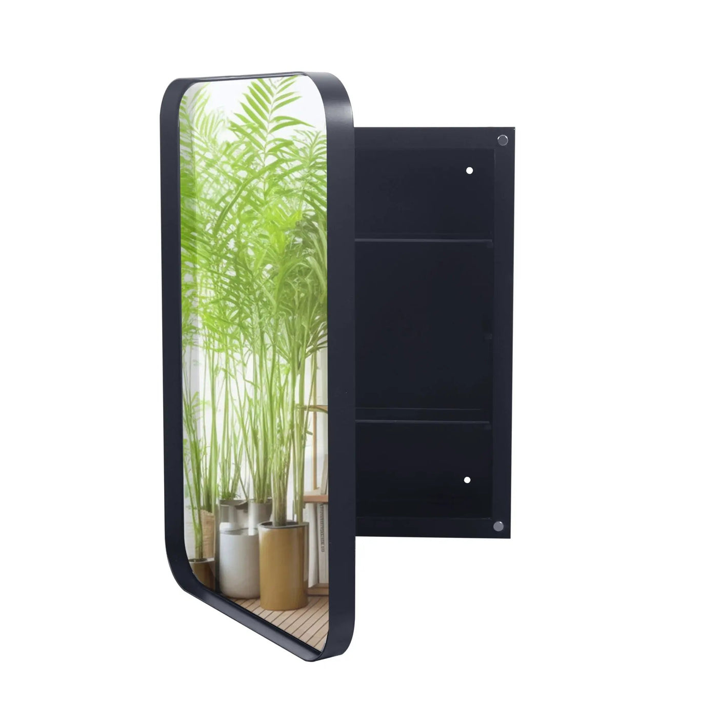 Recessed Metal Framed Medicine Cabinet With Mirror And Adjustable Shelves Wall Mirror With Storage For Bathroom by HouseOfZazla