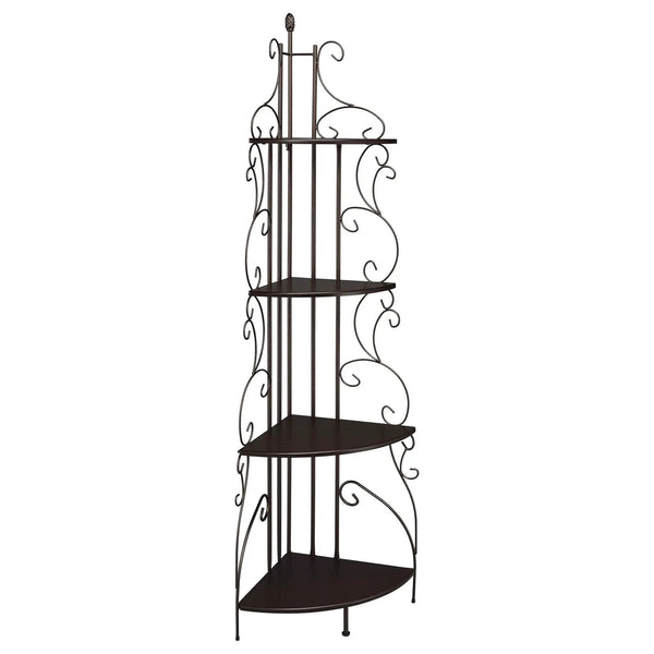 4 Shelf Corner Bookcase - Cappuccino