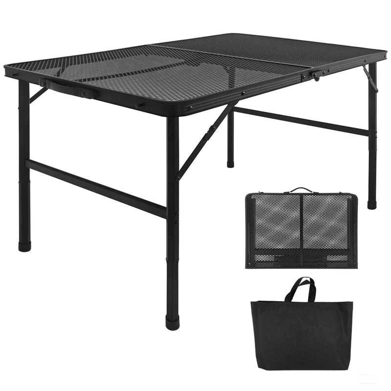 3FT Camping Table with Mesh Desktop, Lightweight & Portable Small Folding Grill Table by HouseOfZazla