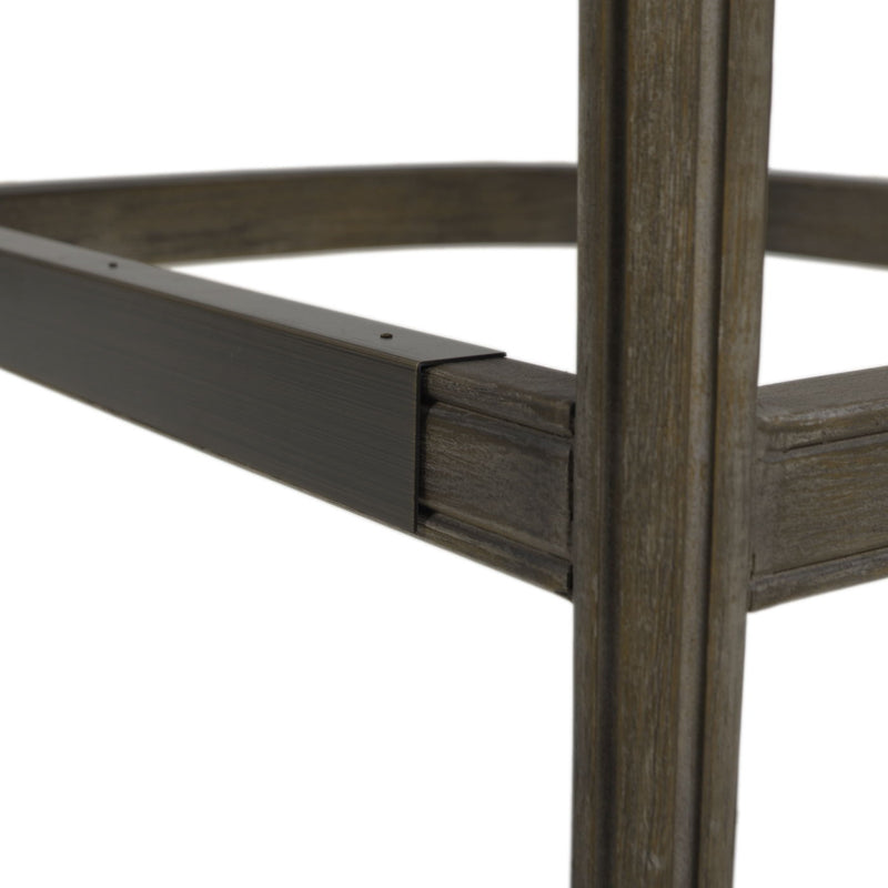 Farmhouse Counter Height Bar Stool with Backrest - Beige, photo 5 of 14