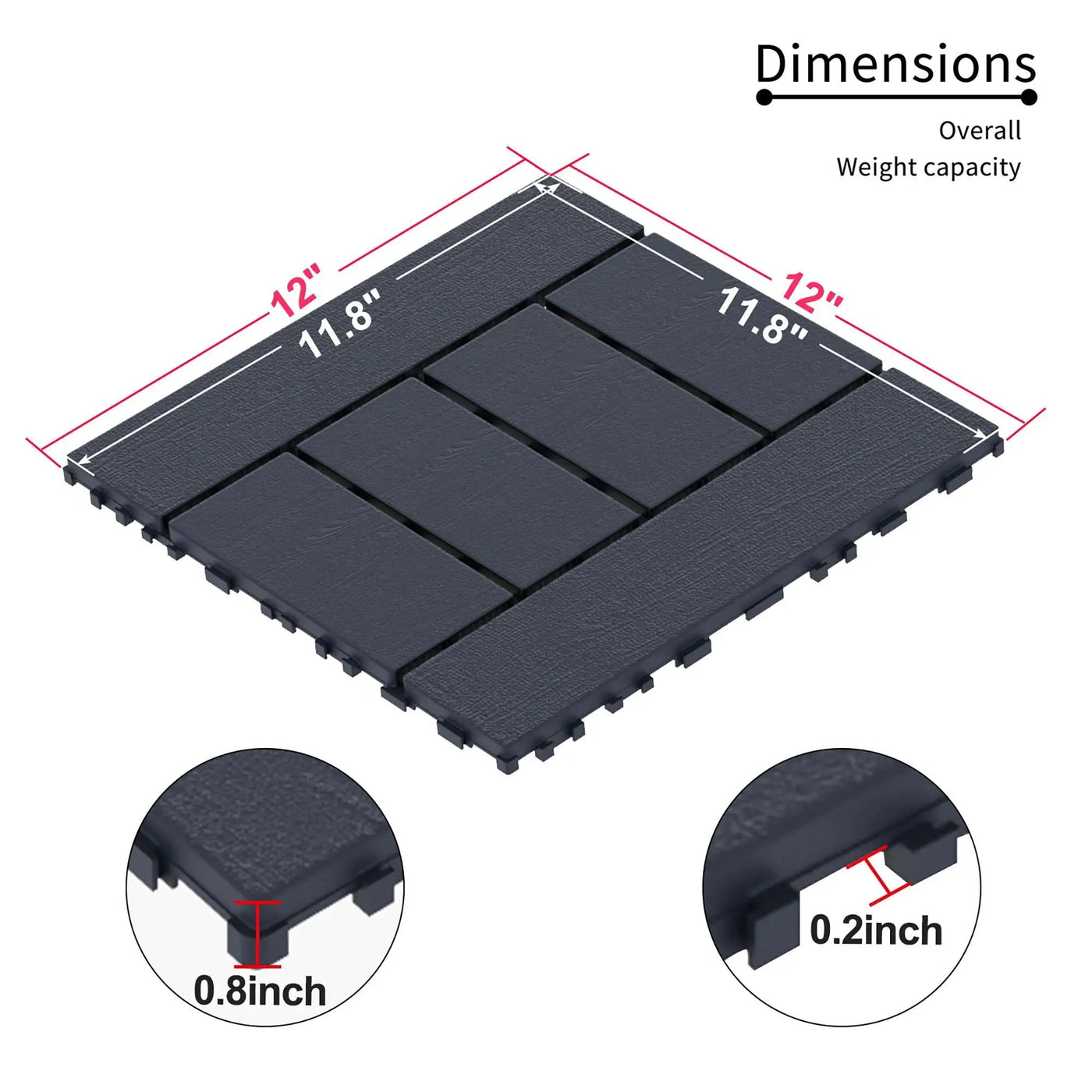 H Style Diy Module Interlocking Patio Deck Tiles by HouseOfZazla