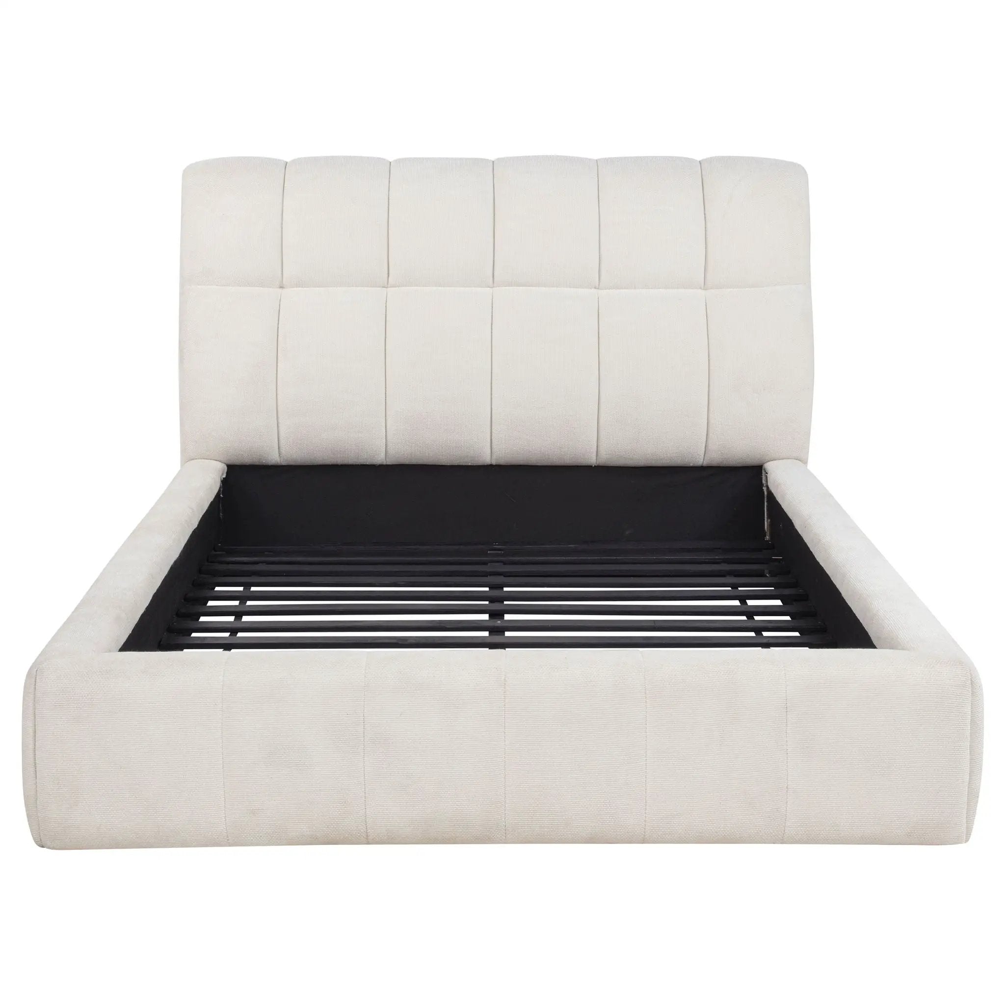 Nollet 48-inch Upholstered Queen Panel Platform Bed Cream by Unique Piece Furniture