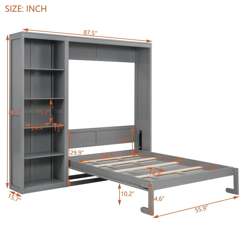 Murphy Wall Bed With Shelves by HouseOfZazla