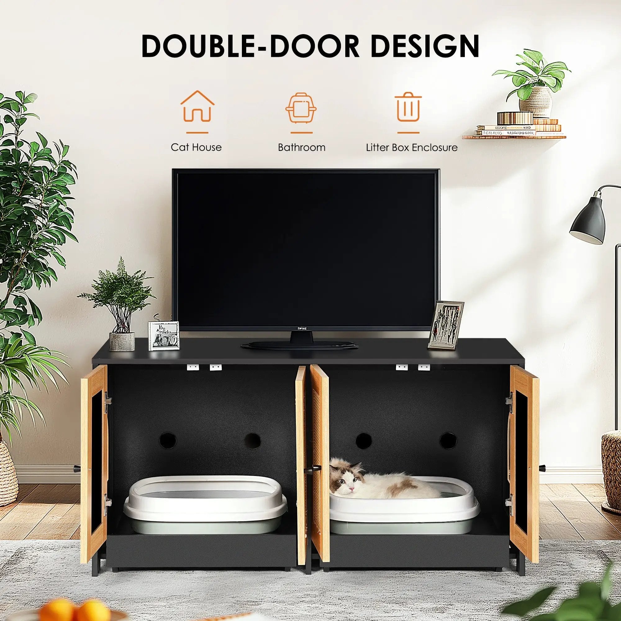 Double Litter Box Enclosure for Cats by HouseOfZazla