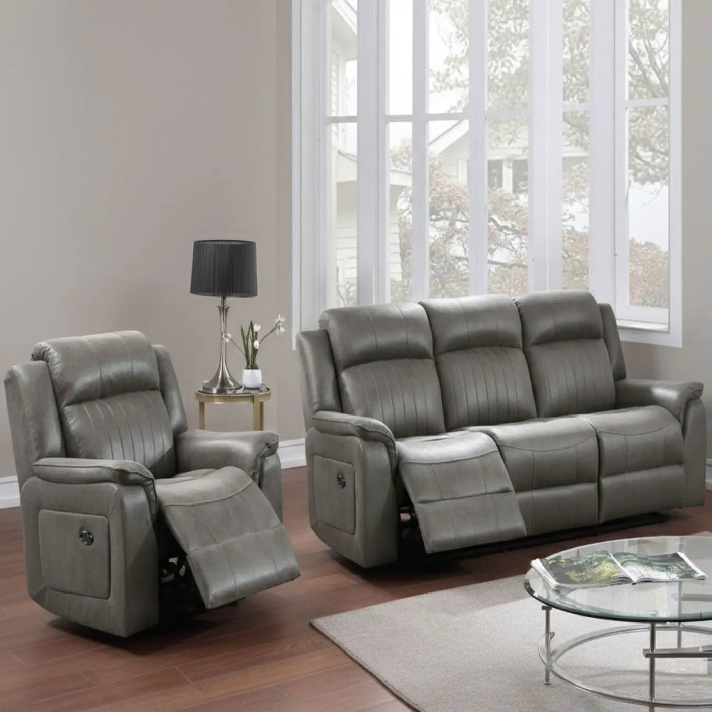 Contemporary Living Room Set, Horizontal And Vertical Tufting by HouseOfZazla