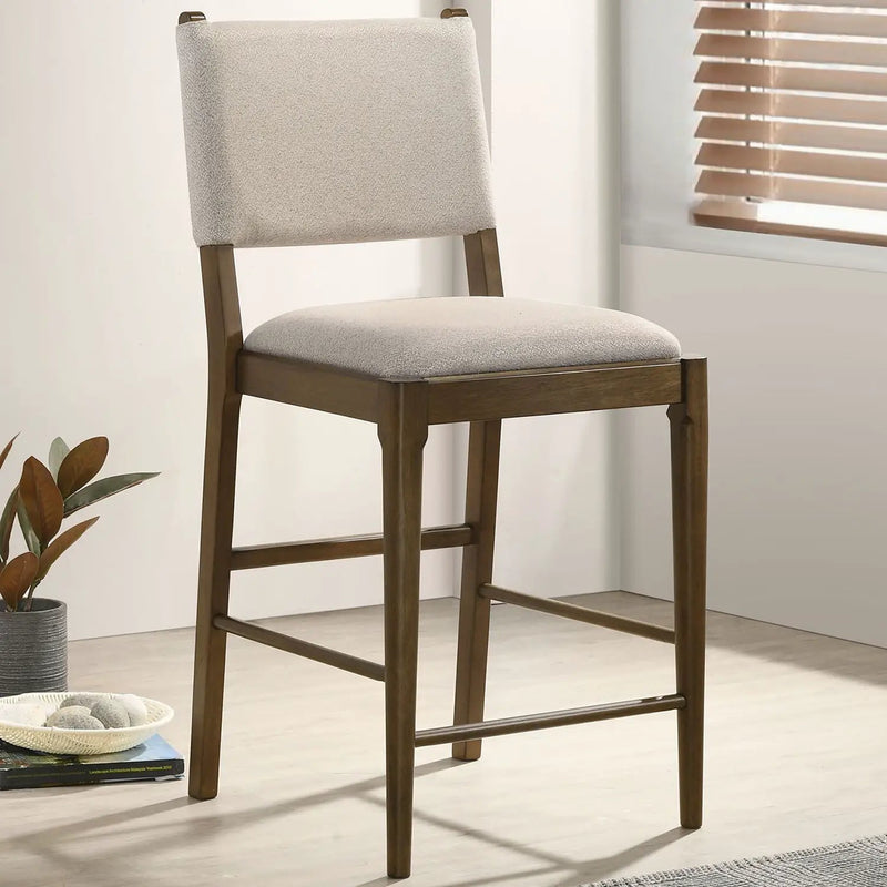 Crispin - Upholstered Counter Side Chair (Set of 2) - Brown by HouseOfZazla
