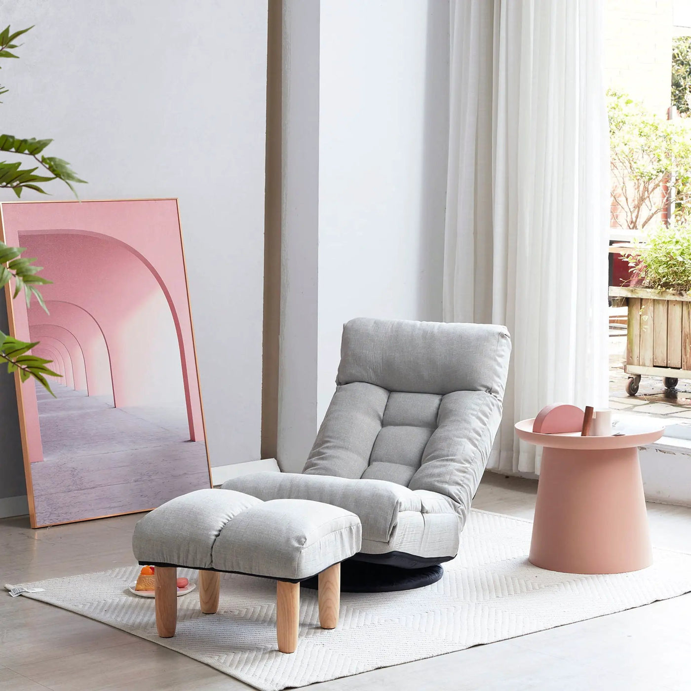 Adjustable Japanese Reclining Floor Chair Sofa With Metal Frame For Living Room by HouseOfZazla