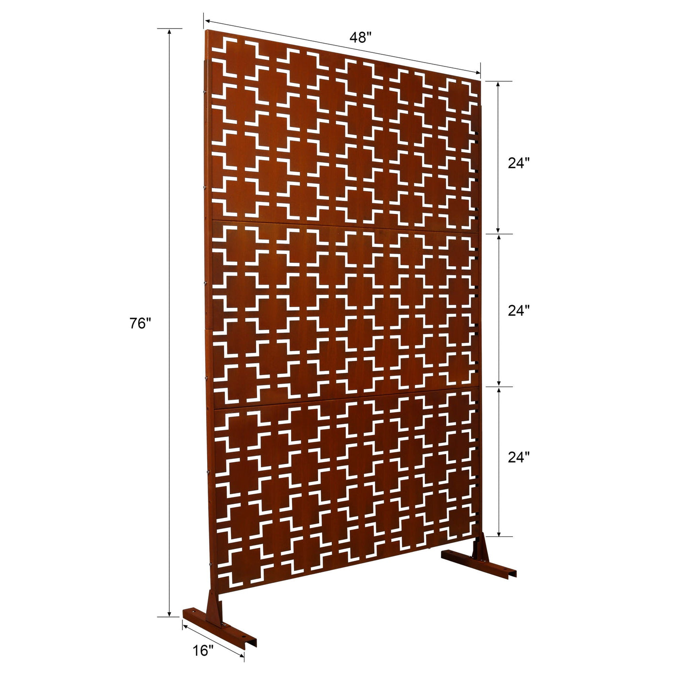 Outdoor & Indoor Metal Privacy Freestanding Decorative Screen by Unique Piece Furniture
