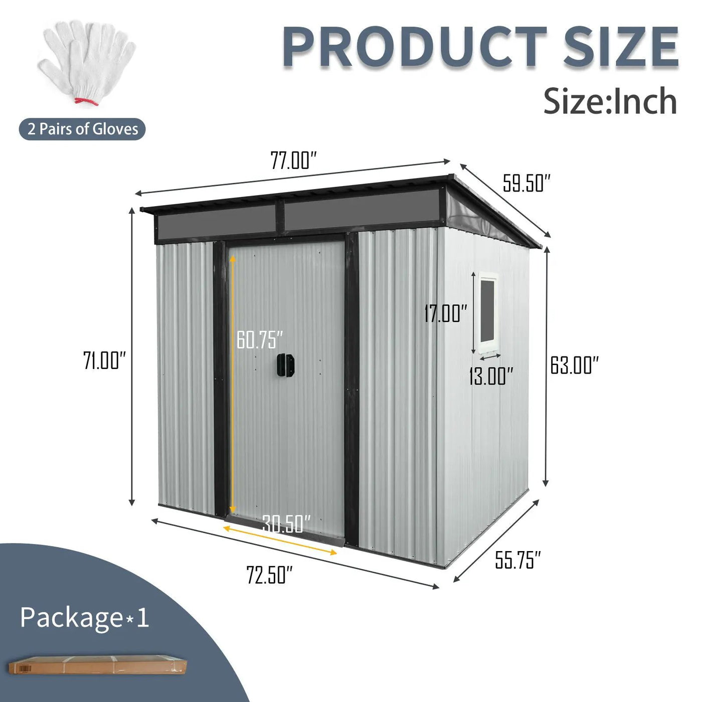 Outdoor Metal Storage Shed With Window And Transparent Plate For Garden, Lawn by HouseOfZazla