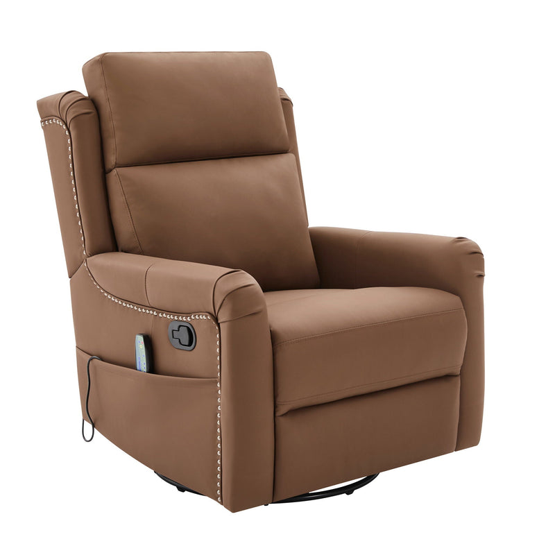 Manual Recliner Swivel Rocking Chair With 8-Point Massage and Heating by HouseOfZazla