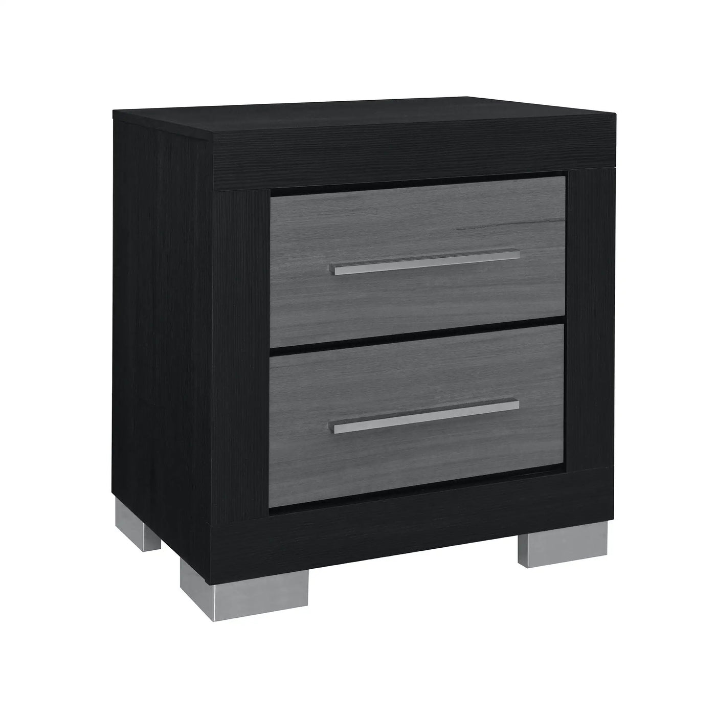 Elsa - 2 Toned Nightstand With Bar Handle And Spacious Drawers by HouseOfZazla