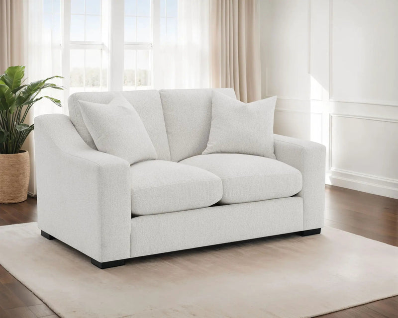 Ashlyn Fabric Upholstered Track Arm Loveseat Sand by Unique Piece Furniture
