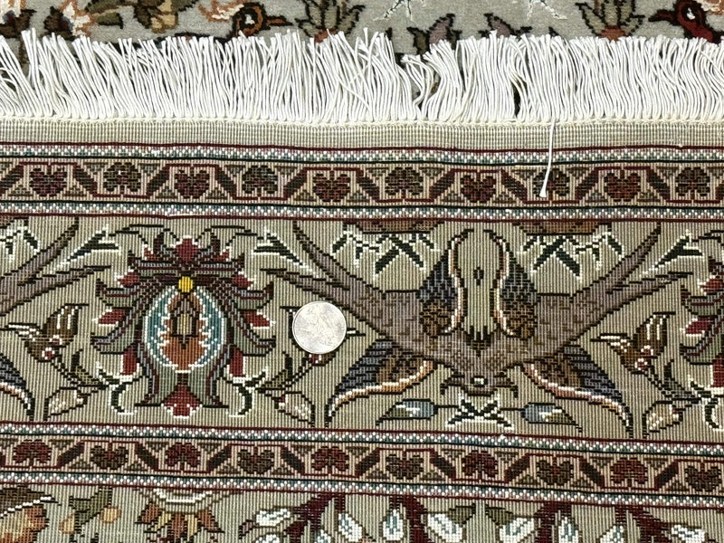 Wonderful Persian Tabriz Rug 3x5, Tree of Life, Animal Pictorials, Birds, Wool & Silk Highlights, Fine 330 KPSI by Jewel Rugs
