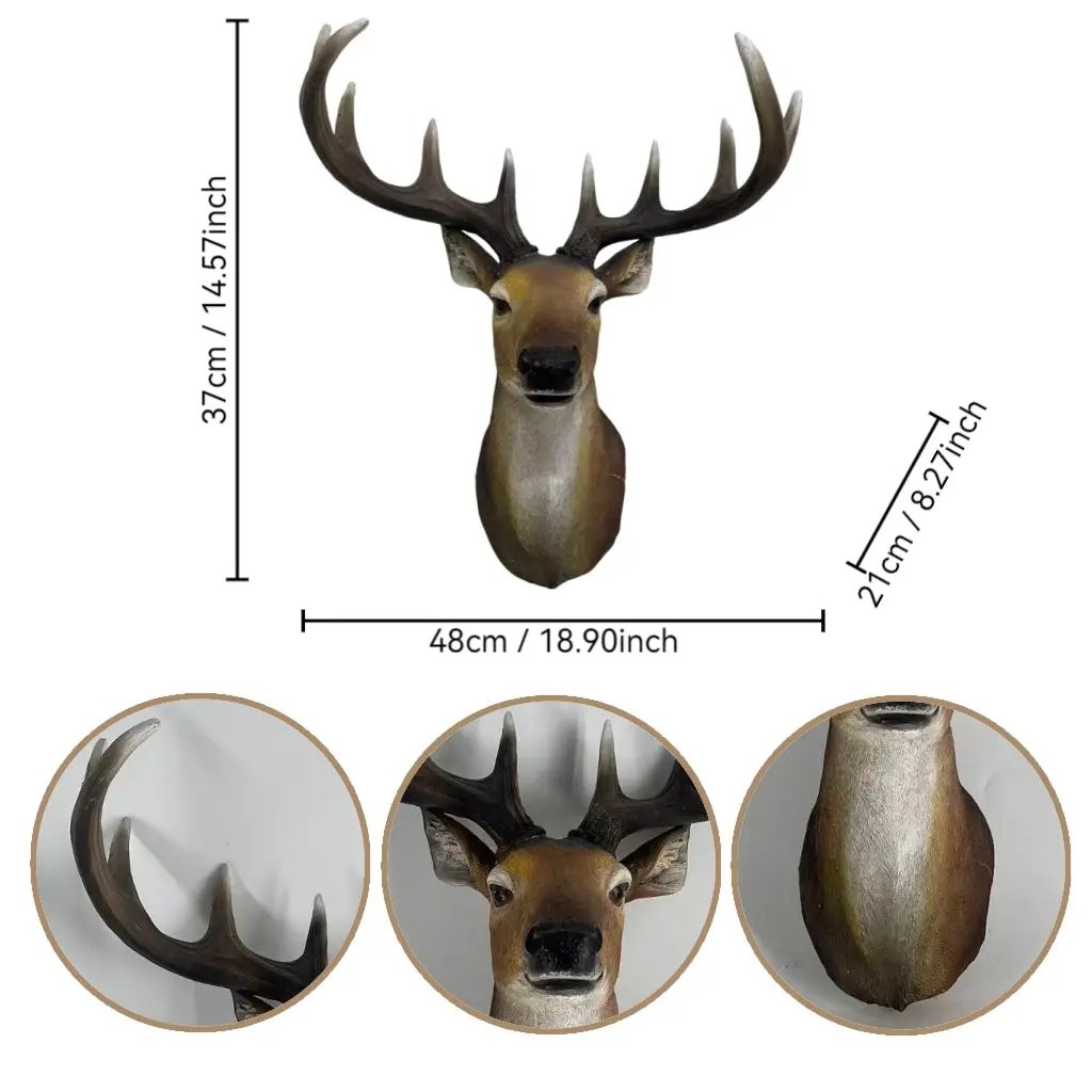 14.57" Wide Stag Head Wall Mount by HouseOfZazla