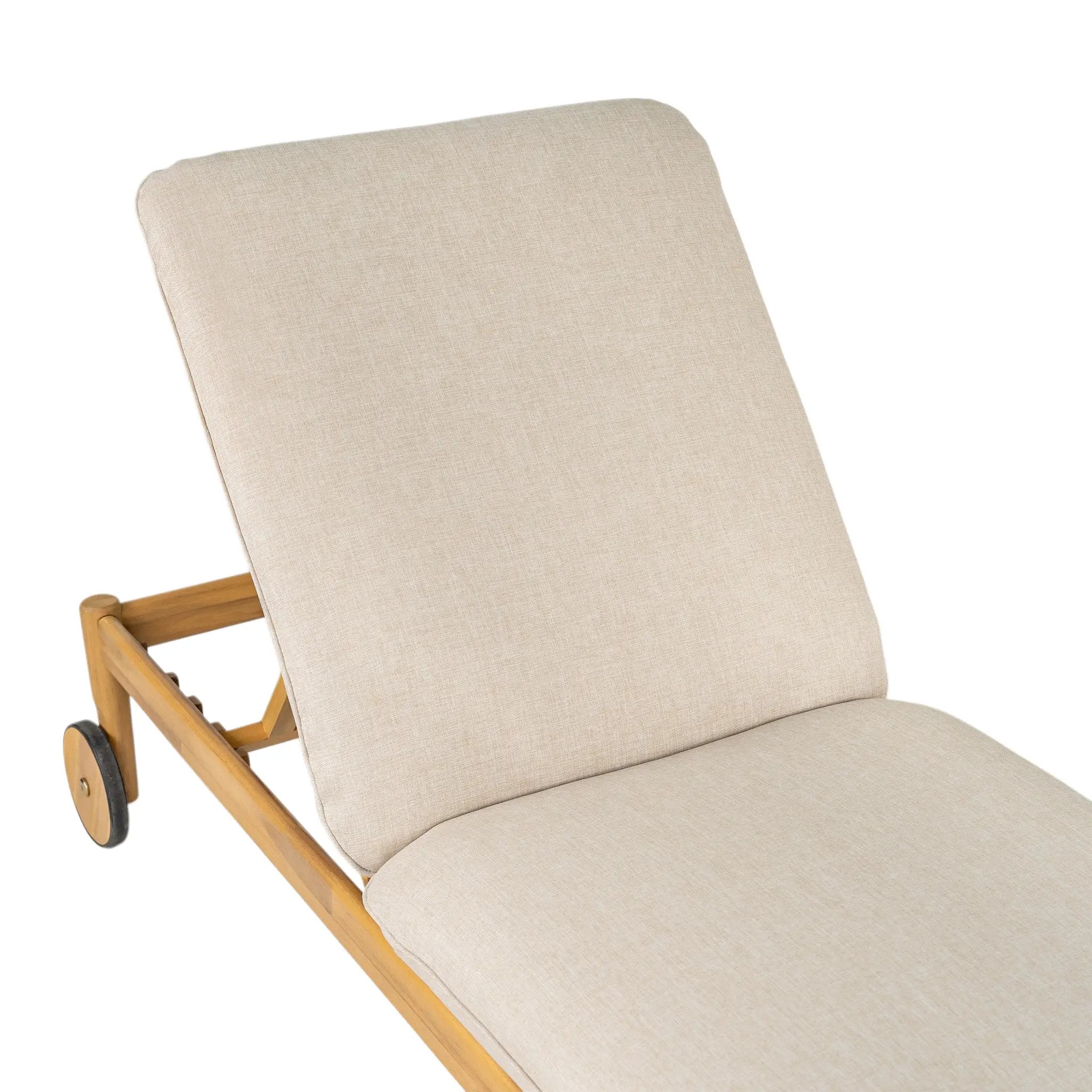 Riviera Outdoor Chaise Lounge with Wheels, Acacia Wood Frame (Set of 2) by HouseOfZazla